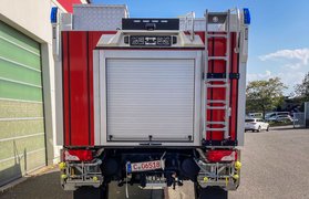 Der Mercedes-Benz Unimog 5023 TLF 3000 mit Ziegler ALPAS-Aufbau Der Mercedes-Benz Unimog 5023 TLF 3000 mit Ziegler ALPAS-Aufbau